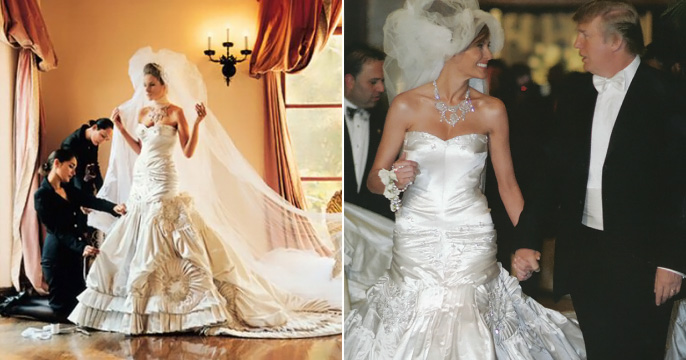 25 Most Expensive Wedding Dresses in the World Melania Knauss1